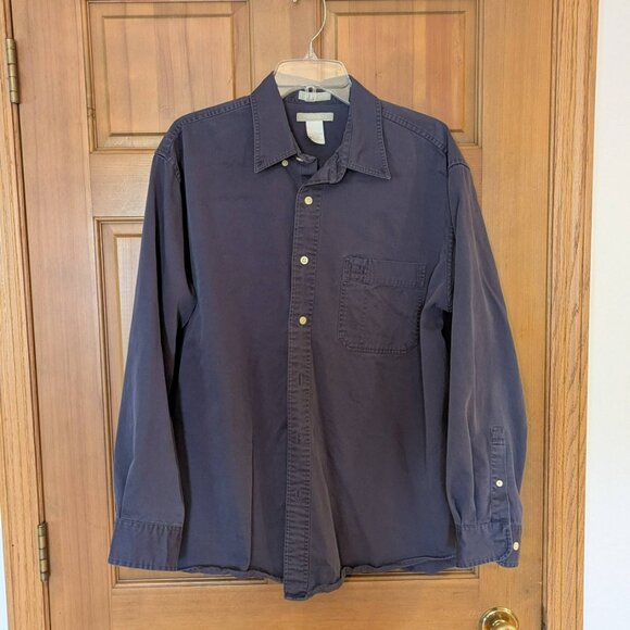 Navy Blue Field Gear long sleeve button down cotton shirt size L - Picture 1 of 5